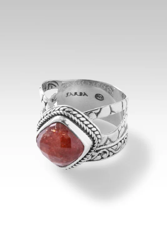 custom sapphire wedding rings for men-Trust and Be Faithful Ring™ in Orange Sunstone