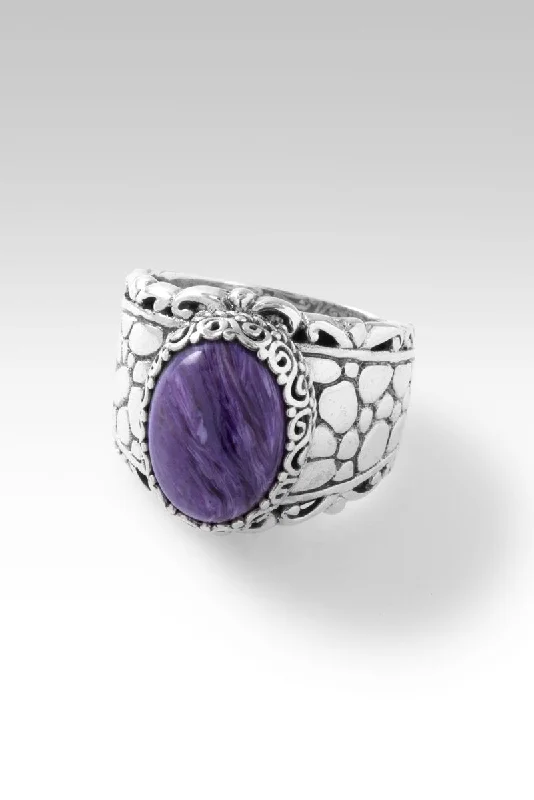 custom wedding rings for men with diamonds and sapphires-Trust His Love Ring™ in Charoite