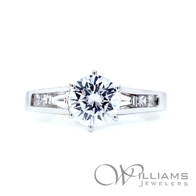 women’s custom wedding bands with diamonds and sapphires-Williams Signature 14 Karat Diamond Engagement Ring