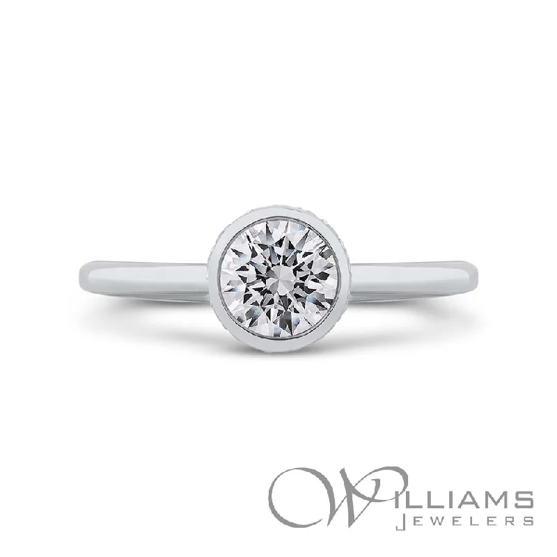 custom rings for women with sapphires and rubies for wedding-Williams Signature 14 Karat Diamond Engagement Ring