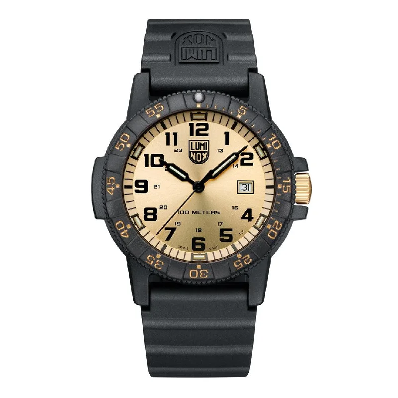 men's watches with classic designs and modern, durable materials -Luminox Leatherback Sea Turtle 45mm Quartz Watch XS.0325.GP