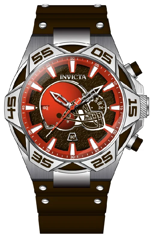 elegant watches for women with stainless steel mesh bands and crystal details -Band For Invicta NFL 41767