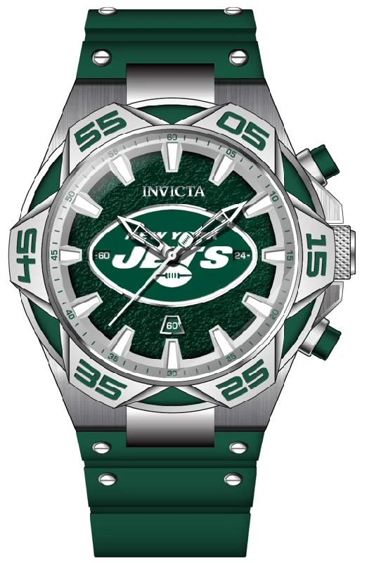 elegant watches for men with polished stainless steel bands and black dials -Band For Invicta NFL 41779