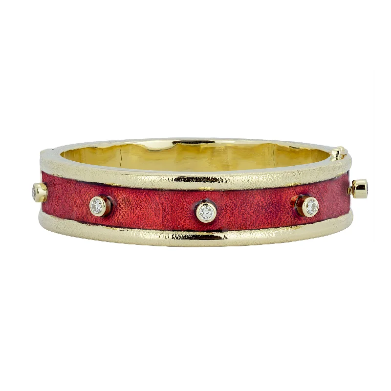 women’s wedding bands with sapphires and rubies for wedding bands-Bangle - Diamond (enamel) (2277C)