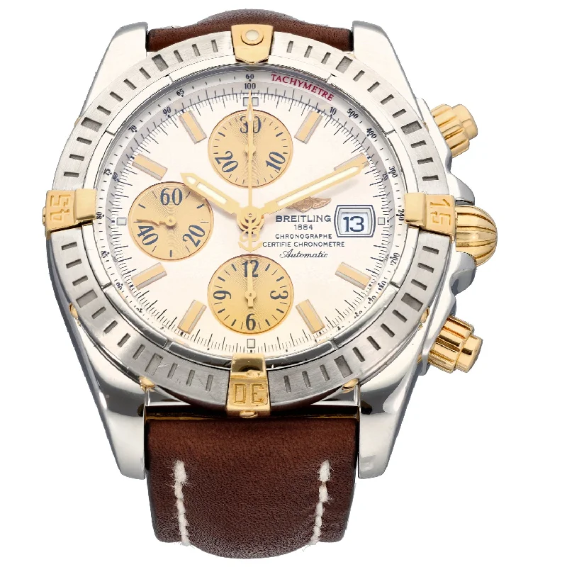 men's watches with classic leather straps and digital features -Breitling Chronomat Evolution B13356 43mm Stainless Steel Watch