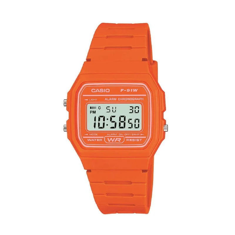 men's watches with chronograph features and sleek, modern faces -Casio Classic Vibrant Orange Digital Watch