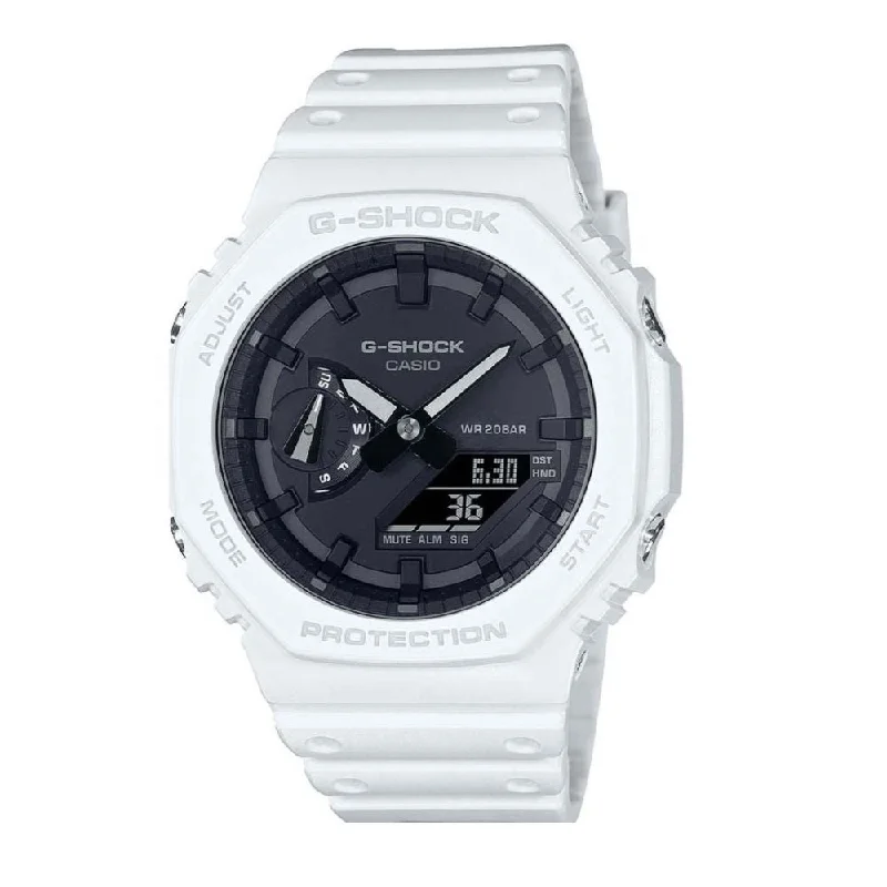 sport watches for women with real-time tracking, step counting, and GPS -Casio G-Shock White Carbon Core Guard Watch