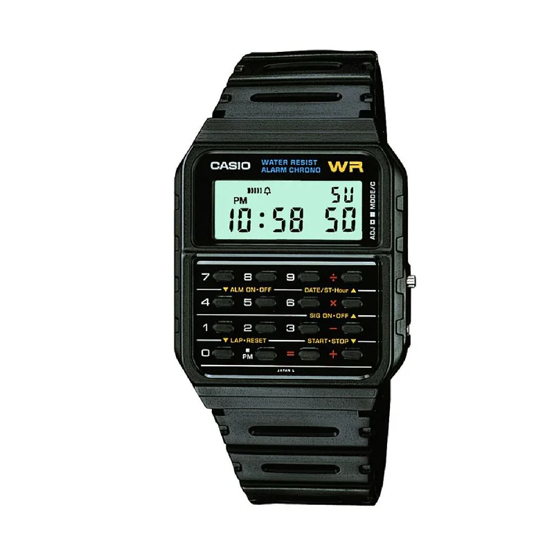 men's watches with advanced fitness tracking and rugged designs -Casio Vintage Black Calculator Digital Watch