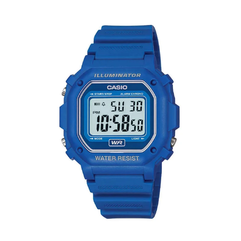 sport watches for men with fitness tracking, heart rate, and GPS -Casio Vintage Digital Blue Resin Strap Watch