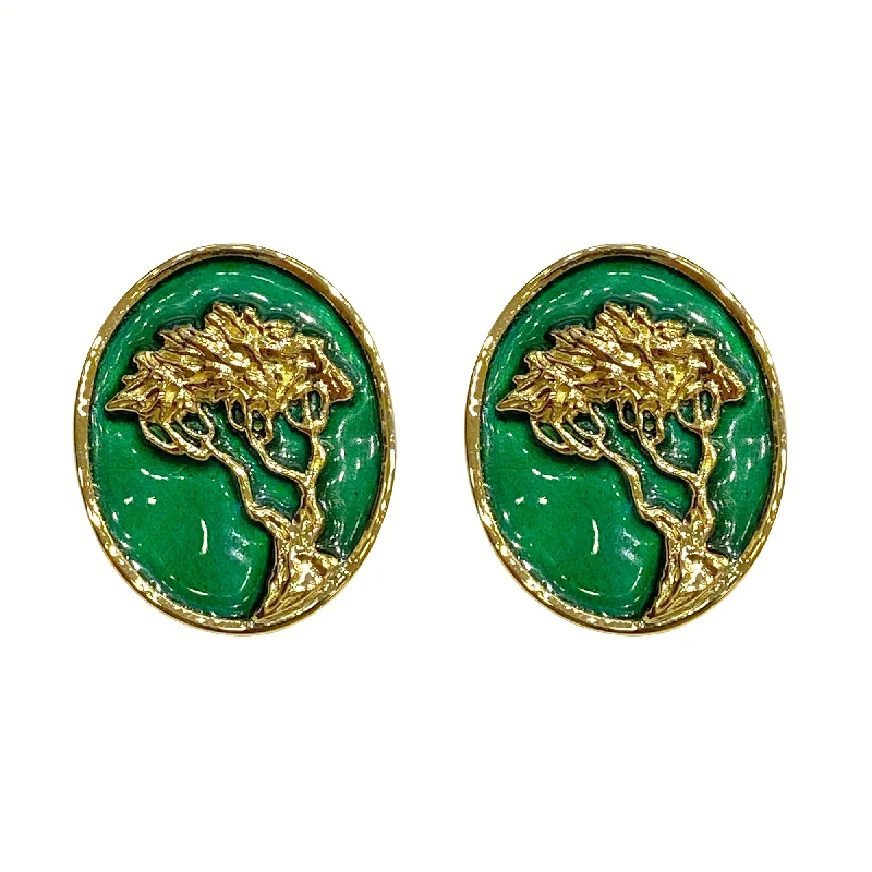 men’s wedding rings with sapphires and rubies for wedding rings-Cufflinks - 18k Gold with Green Enamel