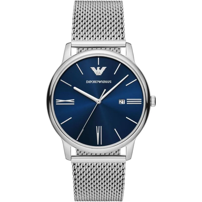 luxury smartwatches for women with fitness tracking and health features -Emporio Armani Gents Blue Dial Watch