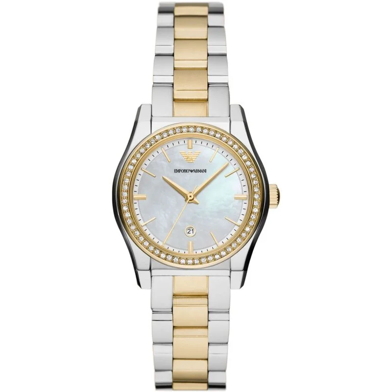 men’s watches with automatic movement and precision chronograph features -Emporio Armani Dames Horloge Two Tone Ladies Watch