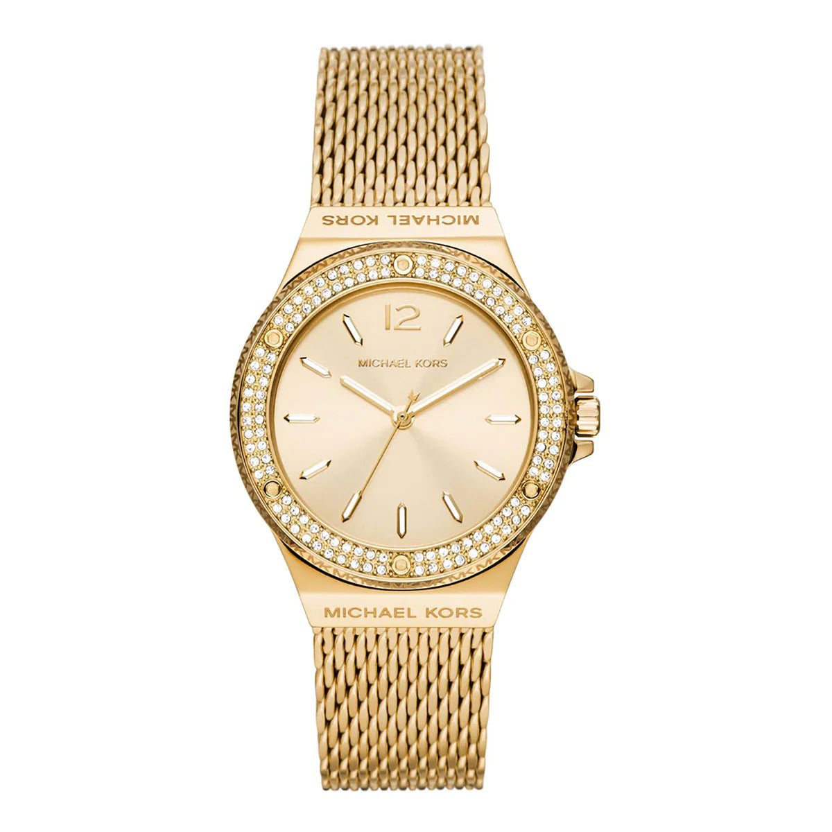 sport watches for women with heart rate, step tracking, and GPS navigation -Michael Kors - Lennox Pavé Gold-Tone Mesh Watch