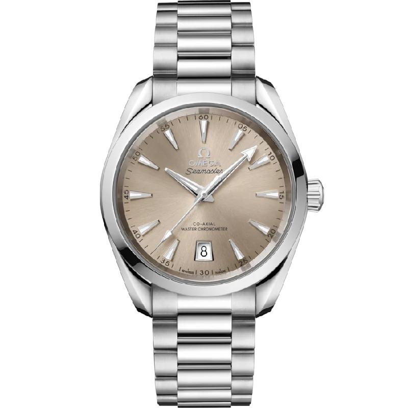 watches for men with scratch-resistant sapphire glass and robust designs -Omega Seamaster Sandstone Dial Men 38MM