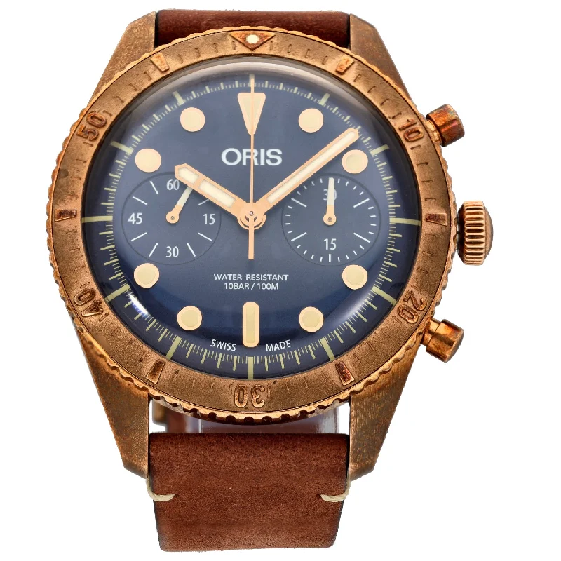 men's watches with fitness tracking and customizable workout modes -Oris Carl Brashear 7744-31 43mm Bronze Watch