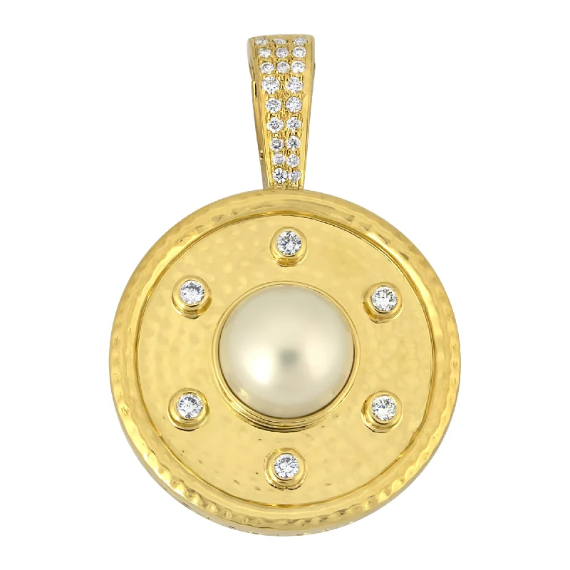 women’s engagement rings with sapphires and rubies for men’s wedding bands-Pendant - South Sea Pearl And Diamond (2291C)