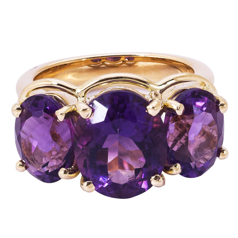 women’s rings with diamonds and sapphires for engagement bands-Repair - Ring - Amethyst in 18K Gold