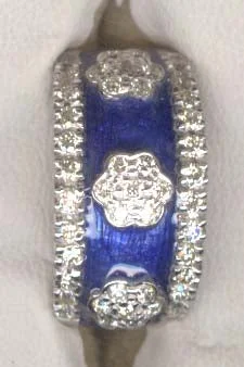 custom rings for men with diamonds and sapphires for wedding bands-Repair - Ring - Diamond (Enamel)