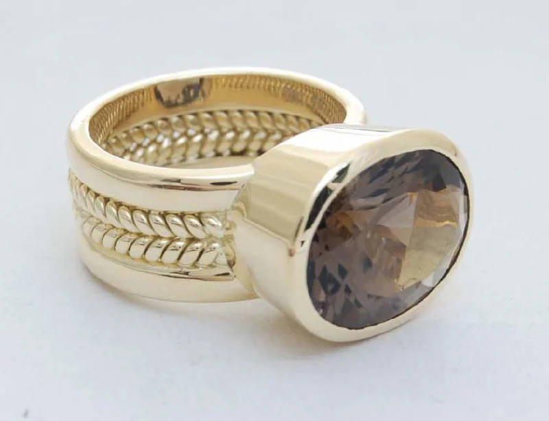 men’s wedding rings with sapphires and rubies for wedding rings-Repair - Ring - Smokey Quartz (1740K)