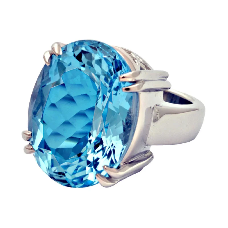 women’s rings with sapphires for wedding bands and engagement-Ring- Blue Topaz