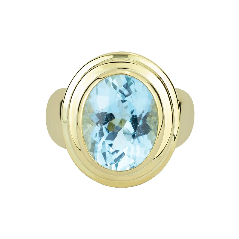 men’s rings with diamonds for engagement rings for women-Ring - Blue Topaz