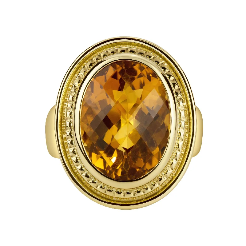 vintage engagement rings for women with diamonds for engagement-Ring- Citrine (1482H)