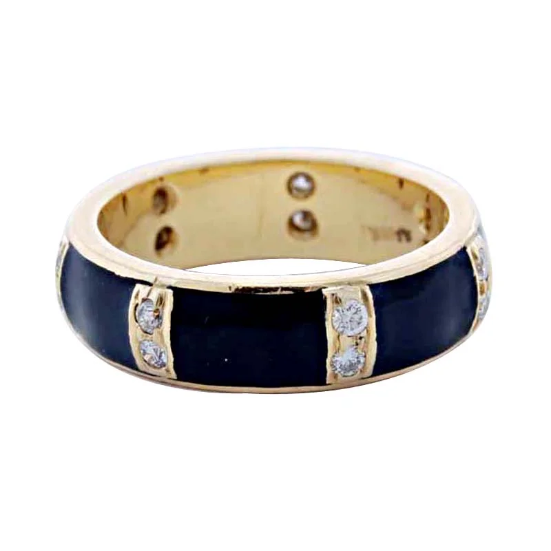 women’s custom wedding rings with sapphires for engagement bands-Ring- Diamond (enamel) (1466N)