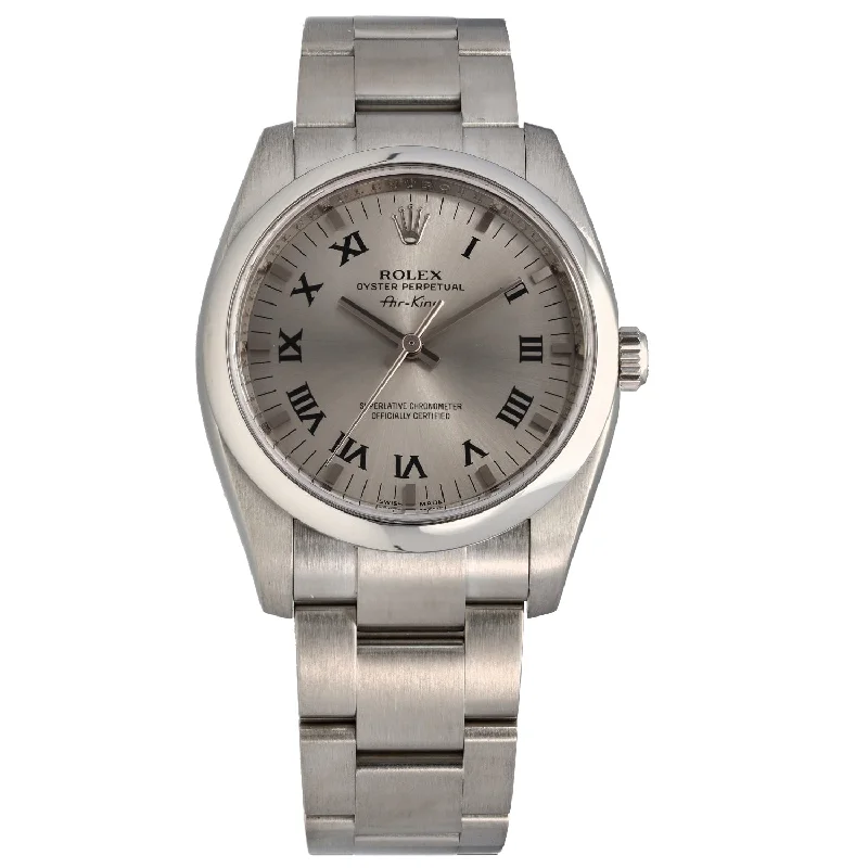 watches for women with bold dials and interchangeable leather straps -Rolex Air King 114200 34mm Stainless Steel Watch