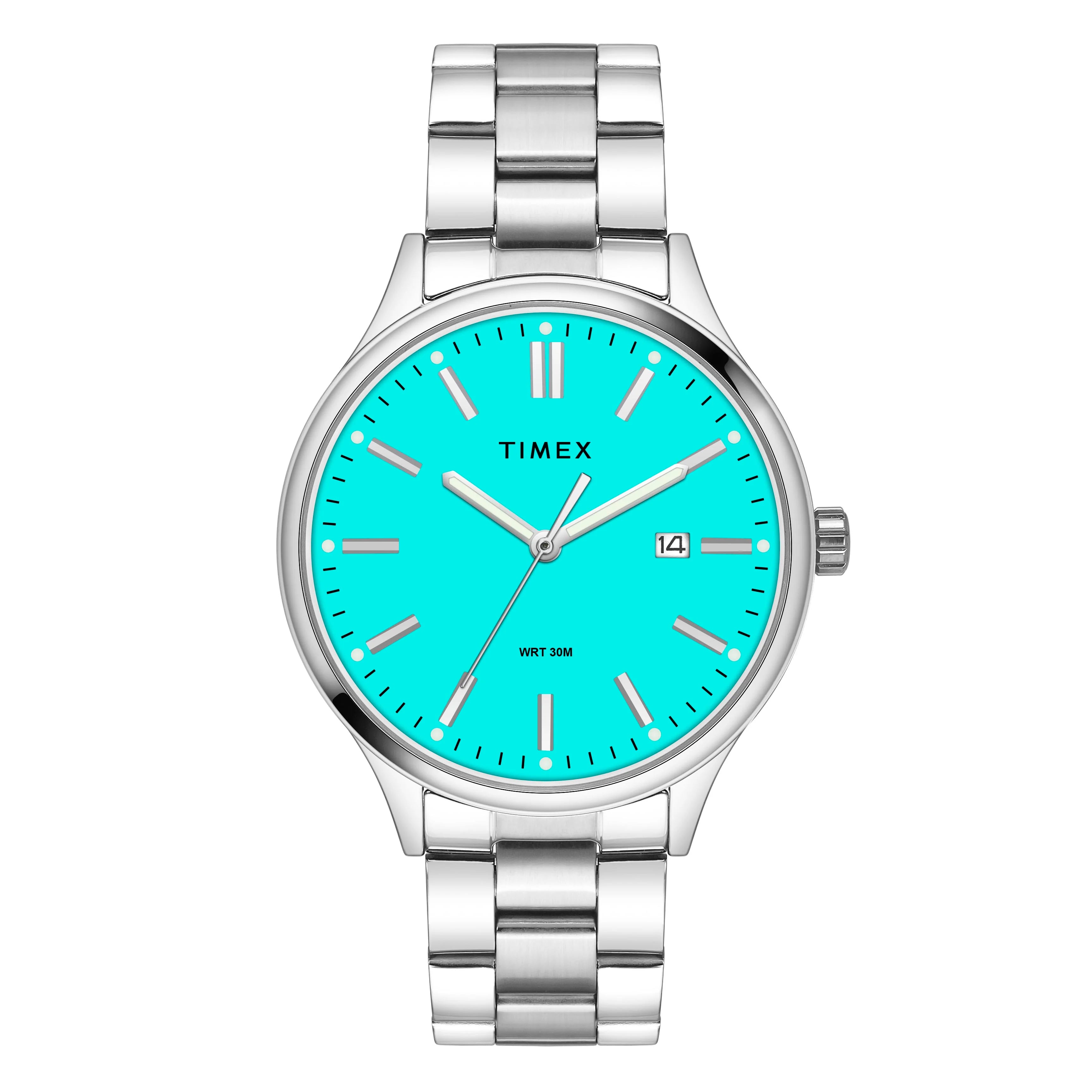 men's watches with fitness tracking and customizable workout modes -Timex Men Blue Round Dial Analog Watch - TWEG18430