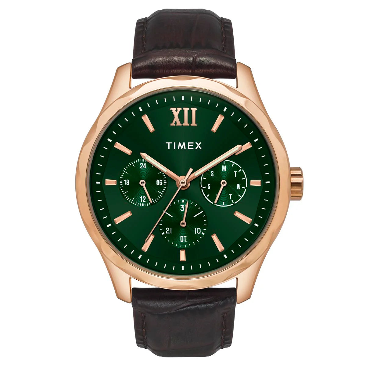 luxury smartwatches for women with fitness tracking and health monitoring -Timex Men Green Round Dial Analog Watch - TW0TG7634