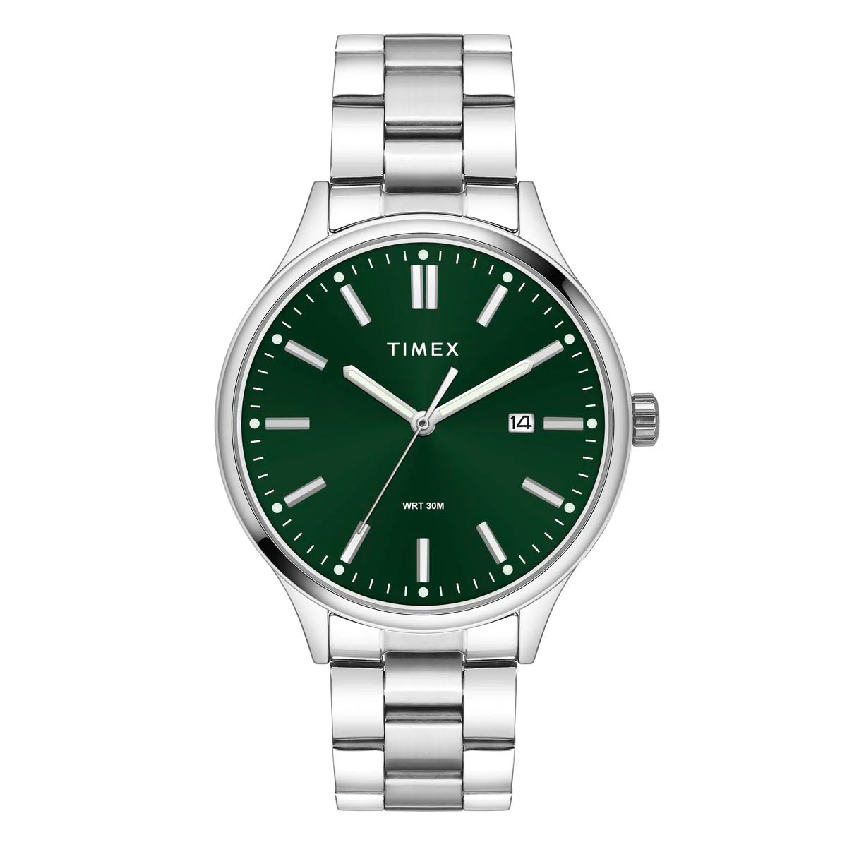 elegant watches for women with stainless steel mesh bands and unique designs -Timex Men Green Round Dial Analog Watch - TWEG18432